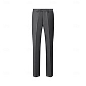 preiswerte Semi-formelle Anzüge-Herren Anzughose lange Hose schwarz weiß dunkelmarine einfarbig mikroelastisch Standard Fit 2024