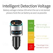 お買い得  車用Bluetoothキット/ハンズフリー-bc41 車用 mp3 プレーヤー 車載充電器、qc3.0 急速充電、カラフルなアンビエント ライト、FM トランスミッター、デュアル USB ポート