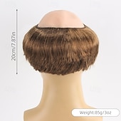 economico Parrucche da festa-Parrucche sintetiche Liscio Con frangia A macchina Parrucca Corto Marrone Capelli sintetici Per uomo Marrone