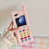 baratos Capa Samsung-telefone Capinha Para Z Flip 7 Z Virar 6 Z Flip 5 Z Flip 4 Z Flip 3 Capa traseira Antichoque Retro Felpudo