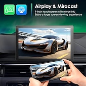 abordables Électronique automobile-Écran tactile de 9 pouces pour Apple CarPlay Android Auto Mirror Link Bluetooth Récepteurs radio stéréo de voiture portables Navigation GPS avec caméra de tableau de bord 4K 1080p Caméra de recul