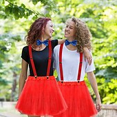 levne Dámské Kostýmy-Tweedle Dee Dum Karnevalový kostým Cosplay kostým Úbory Helikoptérový klobouk Dětské Dospělé Dámské Dívčí cosplay Výkon Párty Podium předvečer Všech svatých Karneval Mardi Gras Jednoduchý karnevalov