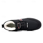 baratos Ténis para Homem-tênis casuais masculinos forrados e quentes de inverno – sapatos de cano alto com cadarço à prova d&#039;água e forro de pelúcia, sola antiderrapante, ideal para atividades ao ar livre e clima frio