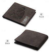 ieftine Pentru bărbați-Portofel din piele gravat cu foto personalizat cadou perfect pentru tată portofel pliant pentru bărbați soț fiu Ziua Tatălui zi de naștere Crăciun aniversare