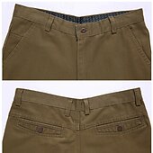 baratos Magro-Homens Social Calças chinês Botões Bolsos Tecido Conforto Formal Festa Trabalho Moda Estilo Clássico Preto Marron Micro-Elástica