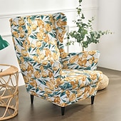 cheap Wingback Chair Cover-Stretch Printed Wingback Chair Cover Armchair Cover Durable and Elastic Slipcover with Stylish Print Design Perfect for Protecting and Refreshing Your Wingback Chair Ideal for Home Decor