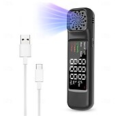 cheap Car Electronics-Portable Alcohol Tester With Digital Test Machine Checker USB Rechargeable Breathalyzer Analyzer Handheld High-Precise Alcohols Detector Non-Contacting Breath Blow Tester