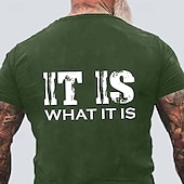  Ανδρικό Γραφικό T-Shirt - 'Είναι όπως είναι' - Κοντομάνικο Γραφικό T-Shirt με Μήνυμα Στυλ
