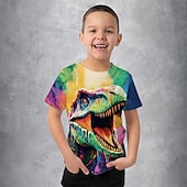 cheap Boy&#039;s 3D Animals-Boys 3D Graphic Animal Dinosaur T shirt Tee Short Sleeve Summer Spring Fashion Basic Kids 4-12 Years Crew Neck Outdoor Casual Daily Regular Fit