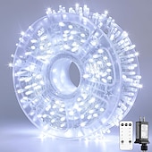 tanie Podłączane do prądu-50m 100M Łańcuchy świetlne 400-800 Diody LED EL 5mm 1 Pilot zdalnego sterowania 13 kluczy 1 szt. Ciepła biel Zimna biel Fioletowy Kreatywne łańcuchy świetlne Świąteczne światła Halloween Impreza
