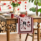 abordables Chemins de Table-chemin de table rose pour la Saint-Valentin, décoration de table florale romantique avec un élégant design de rose, parfait pour ajouter une touche d&#039;amour et d&#039;élégance à votre dîner de la