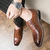economico Formale-scarpe classiche da uomo in stile oxford marrone con dettagli brogue - eleganti calzature formali per lavoro ed eventi