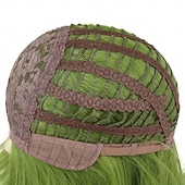 economico Parrucche trendy sintetiche-parrucca cosplay con frangia parrucca per costume alla moda corta e liscia per donna parrucca per festa di carnevale di halloween parrucca in fibra sintetica resistente al calore parrucche per il