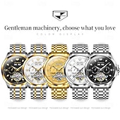 baratos Relógio Automático-Masculino Relógio mecânico Moda Relógio Casual Relógio de Pulso Automático - da corda automáticamente Luminoso Calendário Data Semana Aço Assista