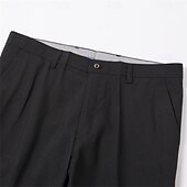 cheap Slim-Men&#039;s Dress Pants Trousers Slacks Suit Pants Pocket Plain Comfort Breathable Wedding Outdoor Daily Fashion Casual Black Khaki