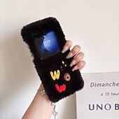Недорогие Чехлы для Samsung-телефон Кейс для Назначение Z-флип 6 Z Flip 5 Z Flip 4 Z Flip 3 Кейс на заднюю панель Защита от удара Ретро Плюш