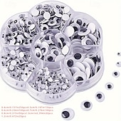 cheap Party Supplies-700PCS Plastic Wiggly Googly Eyes Set for Dolls and Crafts Assorted Sizes 4-12MM Suitable for Ages 14