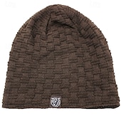 cheap Beanie Hat-Men&#039;s Unisex Beanie Hat Winter Hats Beanies Skull Cap Knit Hat Black Wine Acrylic Fibers Knitted Cozy Daily Wear Going out Solid / Plain Color Warm