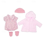 baratos Conjuntos de Roupas e Acessórios para Bonecas-Roupas para Boneca Reborn de Bebê de 17-22 polegadas Menino Boneca Bebê de 17-22 polegadas Pato Amarelo Conjunto de 5pcs Roupas de Boneca Acessórios se adequam a Boneca Bebê Menina de 17-22 polegadas