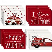 cheap Placemats &amp; Coasters &amp; Trivets-Valentine&#039;s Day Placemats Set of 4 Romantic and Decorative Table Mats Featuring Heart or Rose Patterns Durable and Heat-Resistant Perfect for Adding a Touch of Love to Your Dining Table Decor