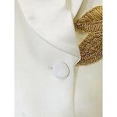 abordables Costumes-pantalons pour maman-Tuxedo noir et blanc Tuxedo deux pièces Mère de la mariée pantalon blazer costumes vintage formel mariage manches longues col haut avec paillettes et franges