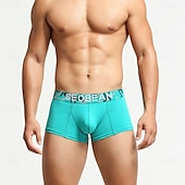 preiswerte Boxershorts für Herren-Herren 1 pc Unterwäsche Boxer Boxer-Shorts Patchwork 90% Baumwolle Atmungsaktiv Weich Komfortabel Farbblock Buchstabe Mittlere Hüfthöhe Schwarz Weiß