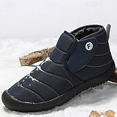 cheap Winter &amp; Snow Boots-Men&#039;s Insulated Winter Snow Boots – Waterproof Slip-On Ankle Boots with Faux Fur Lining, Anti-Slip Sole for Outdoor Hiking &amp; Cold Weather