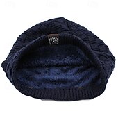 cheap Beanie Hat-Men&#039;s Unisex Beanie Hat Winter Hats Beanies Skull Cap Knit Hat Black Wine Acrylic Fibers Knitted Cozy Daily Wear Going out Solid / Plain Color Warm
