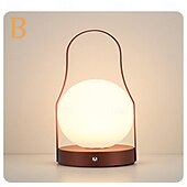 billige Bordlamper-bærbar trådløs bordlanternelampe, usb oppladbar sidelampe, 3-farget dimming ved siden av bordlamper vanntett utendørs LED for hage, uteplass, camping, bar (gull)