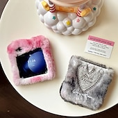 baratos Capa Samsung-telefone Capinha Para Z Flip 7 Z Virar 6 Z Flip 5 Z Flip 4 Z Flip 3 Capa traseira Antichoque Retro Felpudo