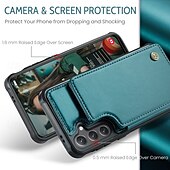 abordables Coques Samsung-téléphone Coque Pour S24 S24 Ultra Plus S24 FE S23 S22 S21 S20 Ultra Plus FE A55 A35 A25 A15 5G A54 A34 A14 A53 A33 A23 A13 S25 Ultra Coque Arriere Avec Support Fente pour carte Antichoc Rétro TPU PC