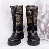 tanie Buty zimowe i śniegu-męskie zimowe buty śnieżne w kamuflażu z wodoodporną cholewką i pluszową podszewką - wytrzymała, antypoślizgowa podeszwa, regulowany pasek, idealne do aktywności na świeżym powietrzu