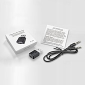 abordables Kit de Bluetooth/manos libres para coche-Receptor Bluetooth 5.0 para automóvil, adaptador auxiliar Bluetooth con cancelación de ruido, receptor de música Bluetooth para estéreo doméstico/auriculares con cable/llamadas manos libres, duración