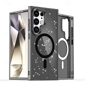 Недорогие Чехлы для Samsung-телефон Кейс для Назначение SSamsung Galaxy S24 Ultra S24 Plus S24 S24 ФЭ S23 S23 Ultra S23 Plus S25 Ультра Кейс на заднюю панель Магнитный Блеск Блеск Блестящий Защита от удара Ретро ПК Силикон
