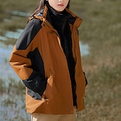 preiswerte Fleece &amp; 3 in 1 Jacken-Damen Soft Shell Jacke Wanderjacke Winter Draussen warm Fleece-Futter Windundurchlässig Wasserdicht 3-in-1-Jacke Vliesjacken Windbreaker-Jacke Reisen Hellrosa Schwarz Weiß Gelb Rosa