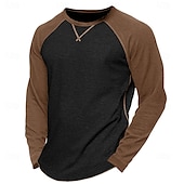 economico magliette di base-Per uomo Maglietta Camicia a Maniche Lunghe Felpa Manica Lunga Girocollo Estate Tinta unica Quotidiano Casual Stile da Strada Blocco di colore All&#039;aperto Streetwear Casual Nero Blu Grigio chiaro