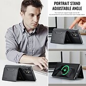 halpa Samsung-kotelot-puhelin Etui Käyttötarkoitus S24 Ultra S24 Plus S24 S23 Ultra S25 Ultra Takakuori Tuella Magneetti Tukee langatonta latausta Retro TPU PU-nahka
