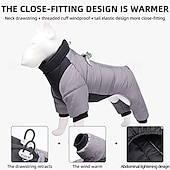 baratos Casacos-casaco de cachorro de inverno com perna d-ring traje reflexivo à prova dwaterproof água roupas de jaqueta de cachorro roupas de neve à prova de vento roupas de inverno forradas de algodão quente para