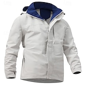 cheap Softshell, Fleece &amp; Hiking Jackets-Men&#039;s Softshell Jacket Hiking Jacket Outdoor Windproof Water Resistant Windbreaker Jacket Traveling Dark Grey Black White Blue Light Grey