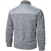 cheap Men's Cardigan Sweater-Men's Dress Sweater Cardigan Sweater Zip Sweater Sweater Jacket Ribbed Knit Regular Knitted Solid Color Stand Collar Warm Ups Casual Daily Wear Clothing Apparel Summer Fall Black Red S M L