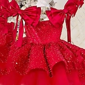 voordelige Feestjurken-Kinderen Voor meisjes Feestjurk Effen Kleur Mouwloos Prestatie Netstof Prinses Zoet Netstof Halverwege kuit Schede jurk Tule-jurk Zomer Lente Herfst Kinderen Wit Champagne Blozend Roze