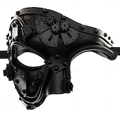 levne Masky-Kovový kyborg předvečer Všech svatých Benátská maska Fantom opery Karnevalová maska Steampunk Dospělé Pánské Dámské předvečer Všech svatých Karneval Mardi Gras Párty Plesová maškaráda Jednoduch