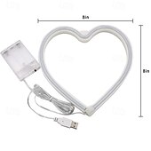 cheap Neon LED Lights-Pink Heart Neon Sign LED Light Battery Operated / USB Powered Table and Wall Decor Lamp for Dorm Girl&#039;s Room Mothers Day Valentine&#039;s Day Party Birthday Home Christmas Decoration
