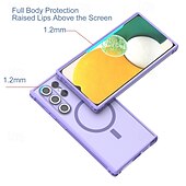 Недорогие Чехлы для Samsung-телефон Кейс для Назначение S24 Ultra S24 Plus S24 S24 ФЭ S25 Ультра Кейс на заднюю панель Магнитный Поддержка беспроводной зарядки Защита от удара Ретро ТПУ