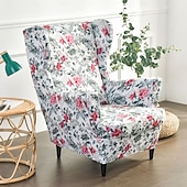 cheap Wingback Chair Cover-Stretch Printed Wingback Chair Cover Armchair Cover Durable and Elastic Slipcover with Stylish Print Design Perfect for Protecting and Refreshing Your Wingback Chair Ideal for Home Decor