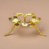 abordables Statues-Support de boule de cristal en métal en forme de libellule, support de sphère en verre compatible pour bureau, décoration intérieure, fête, chambre à coucher, décoration de salon
