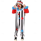 levne Děsiví klauni-Žolík Klaun předvečer Všech svatých Úbory Kostým Kombinéza cirkus Karnevalový kostým Cosplay kostým Dětské Chlapecké Dívčí předvečer Všech svatých Karneval Mardi Gras Výkon Párty Jednoduch