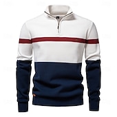 economico Maglioni e Cardigan Elite da Uomo-Per uomo Felpa Maglione Maglieria A Coste Maglia Top Regolari Collo ripiegato Casual Quotidiano Abbigliamento Primavera &amp; Autunno Bianco Verde S M L