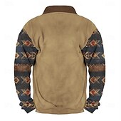 baratos Moletons 3D masculinos-Homens Cowboy Moletom Moletom com zíper Manga Longa Moletom Colarinho Chinês Quarter Zip Casual Vintage retrô Impressão 3D Férias Para Noite Streetwear Half Zip Outono Inverno