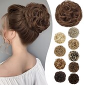 abordables Chignons-chignons Chignon A Clipser Cheveux Synthétiques Pièce de cheveux Extension des cheveux Bouclé Soirée du quotidien Usage quotidien Rouge Bordeaux Marron Grise
